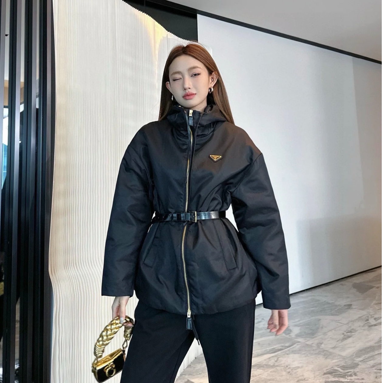 未使用 Prada/普拉达 Prada 连帽拉链休闲夹克38