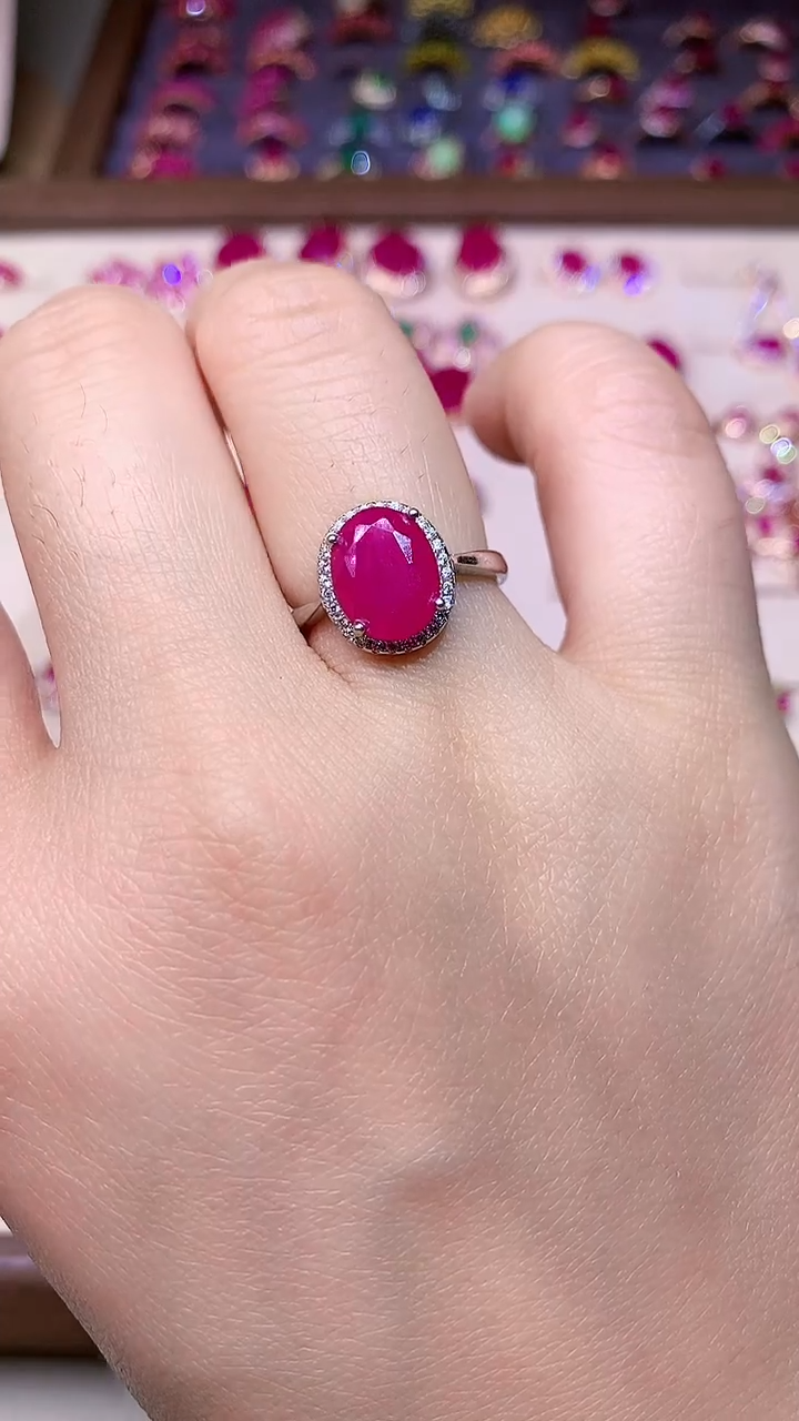 【闪购商品】红宝石戒指银S925镶嵌000