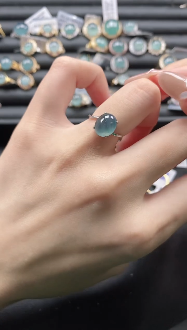 【闪购商品】翡翠戒指银S925镶嵌1111