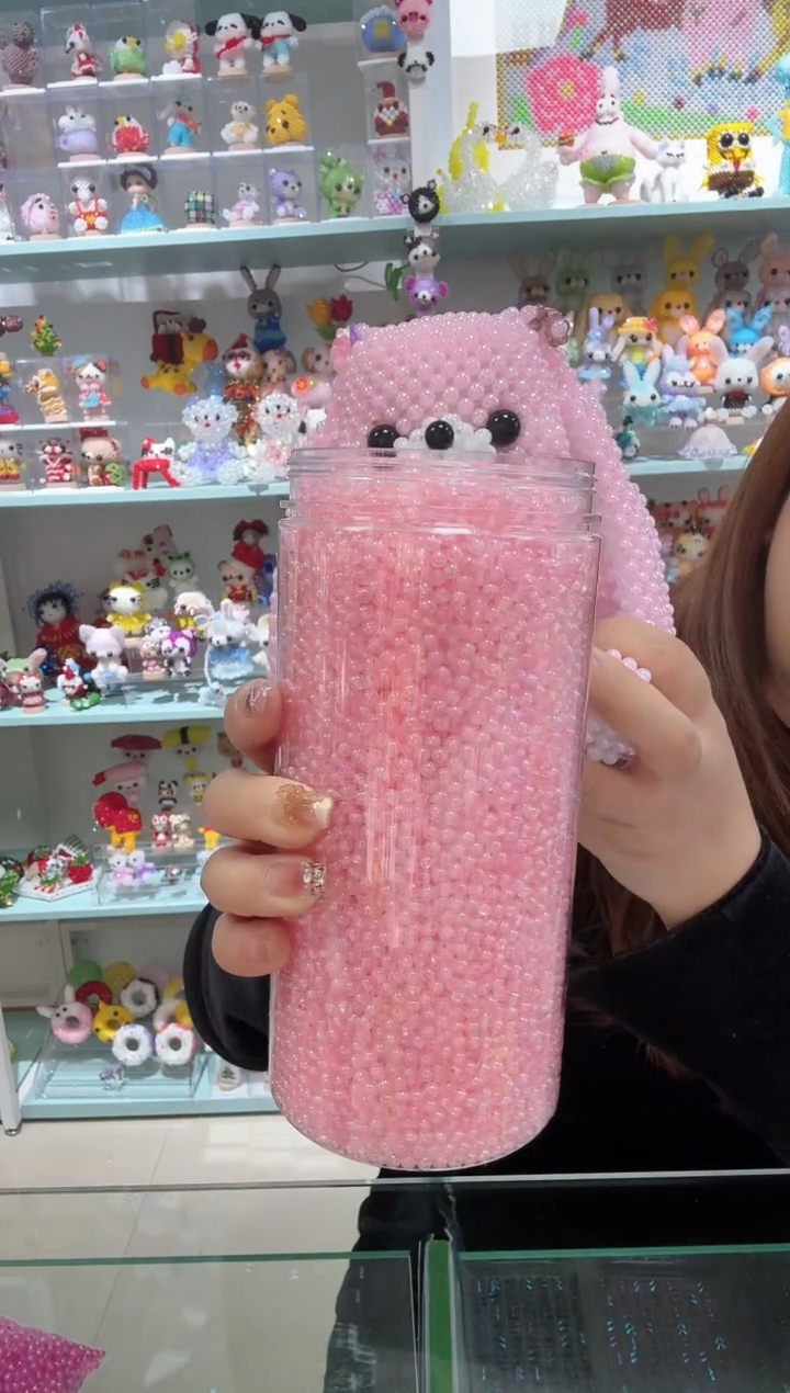 亚克力1415卡4泡泡珠垂耳兔材料包1套粉色