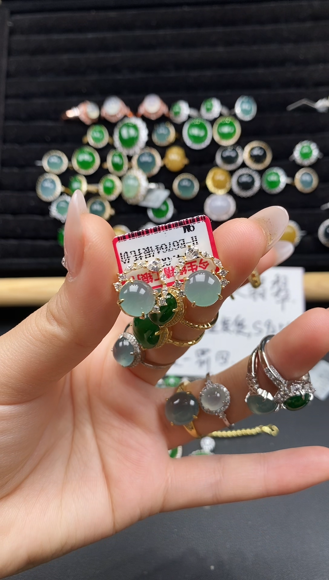 银S925镶嵌戒指翡翠111