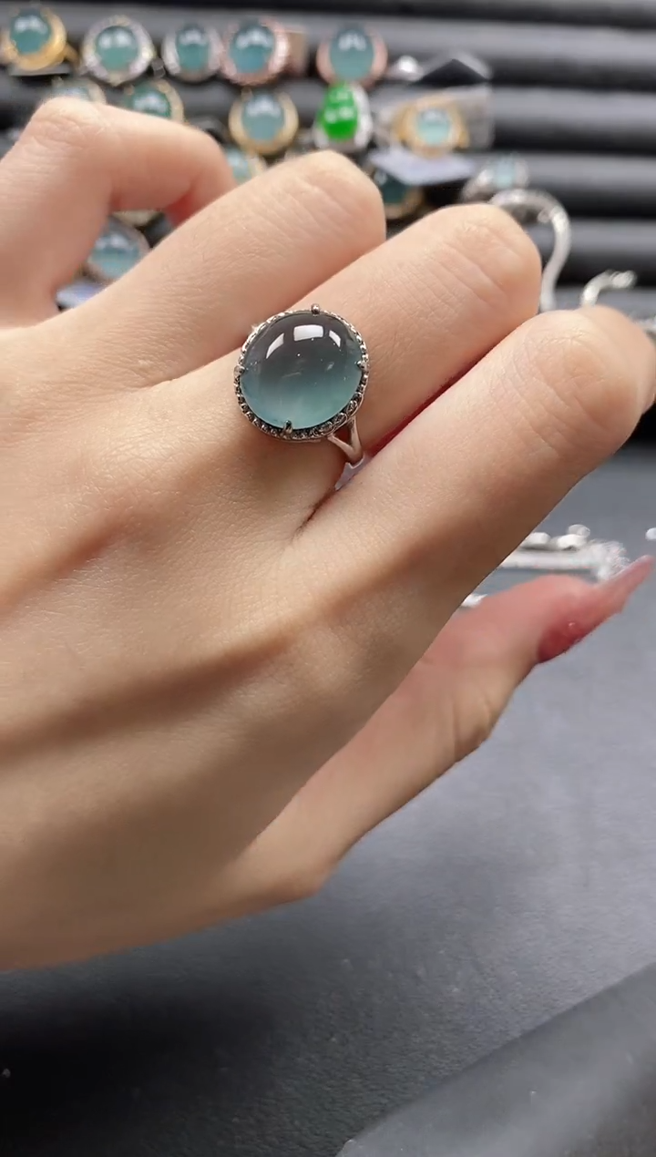 【闪购商品】翡翠戒指银S925镶嵌1111