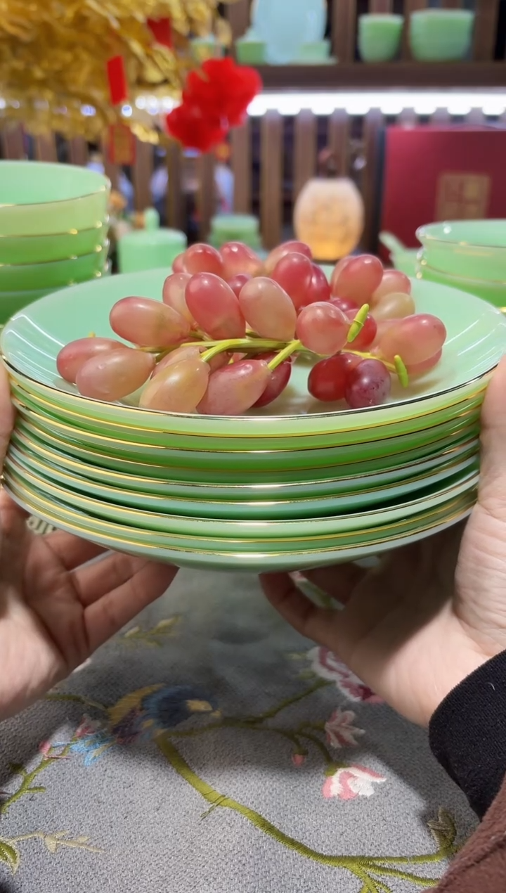 玉瓷8英寸深盘10个景德镇陶瓷