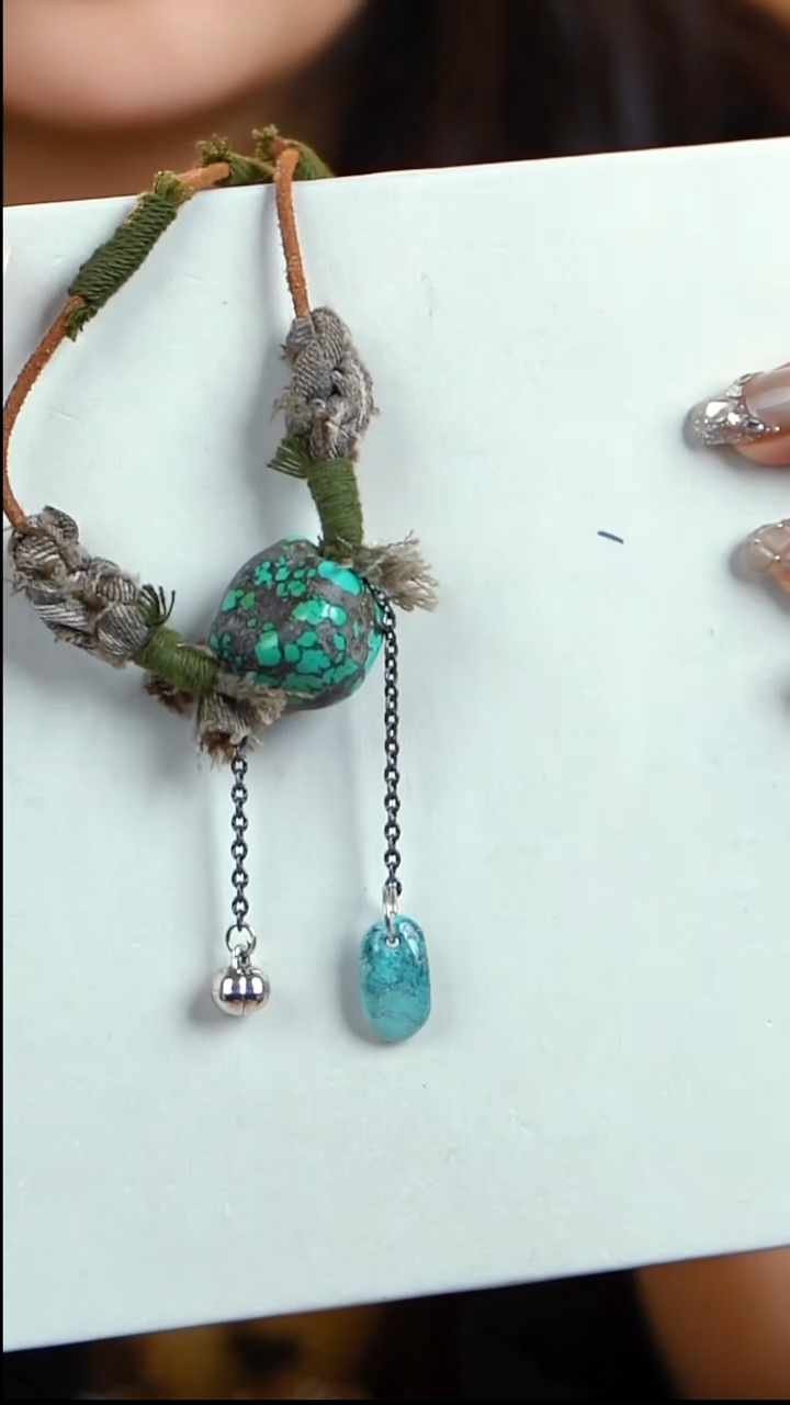 未镶嵌绿松石随型项链