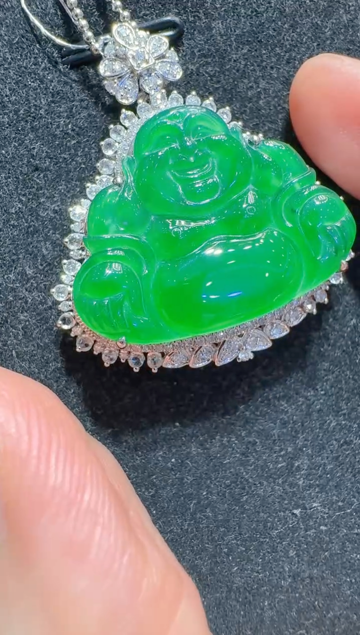 翡翠18K金镶嵌吊坠(不含链)多样性团购发一件