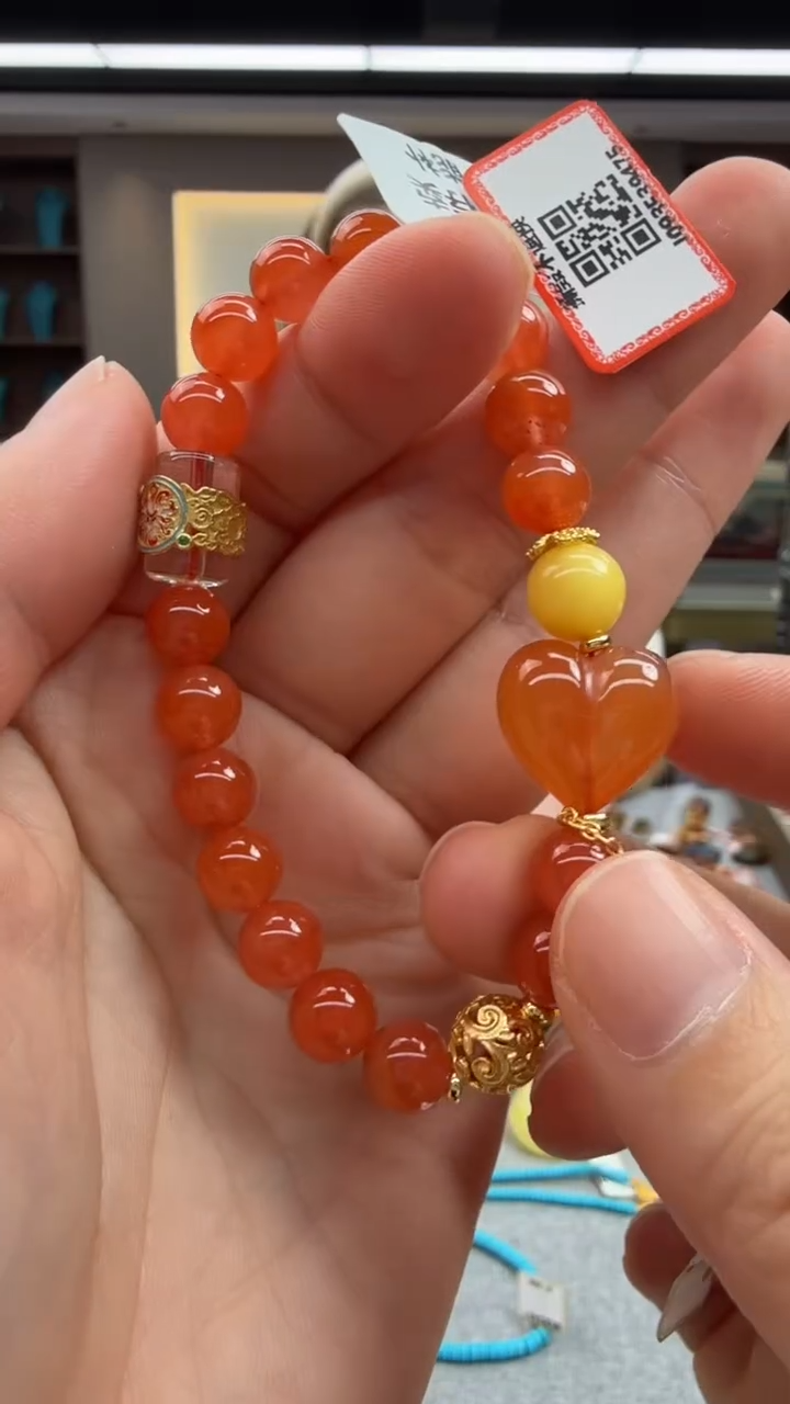 手链未镶嵌南红玛瑙38秒拍号 假一罚三
