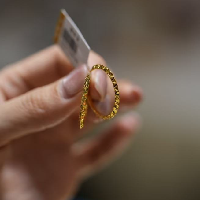 【巧玲专属】足金999碎冰冰圆环耳环 经典时尚百搭 2.75