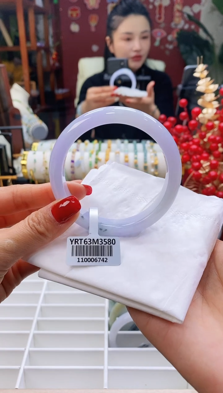 【闪购商品】翡翠手镯未镶嵌123显白紫底6162