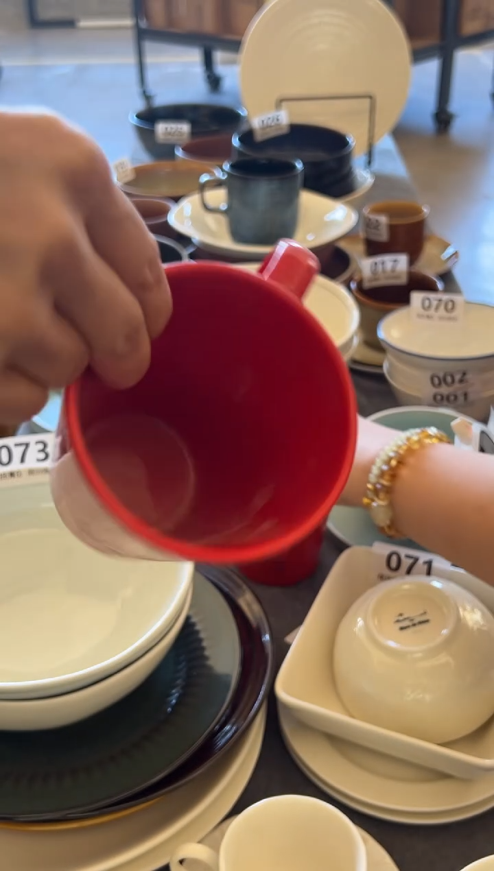 新骨瓷092 瑕疵大红全红 马克杯 
