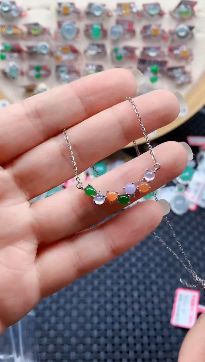 银S925镶嵌戒指翡翠天然A货缅甸翡翠