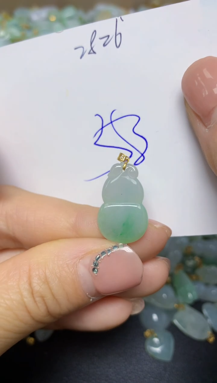 【闪购商品】翡翠挂件18K金镶嵌 天然翡翠A货
