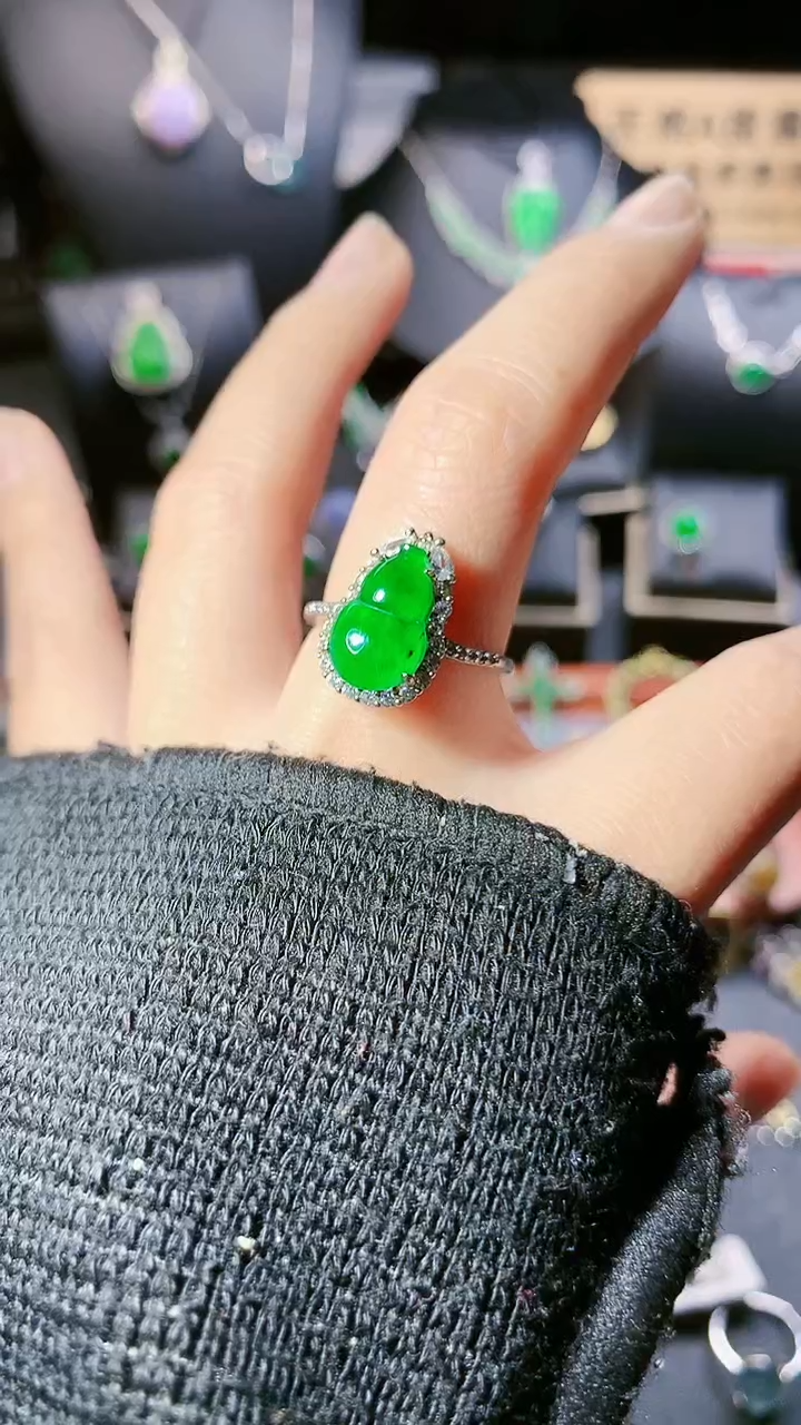 【闪购商品】翡翠戒指银S925镶嵌戒指