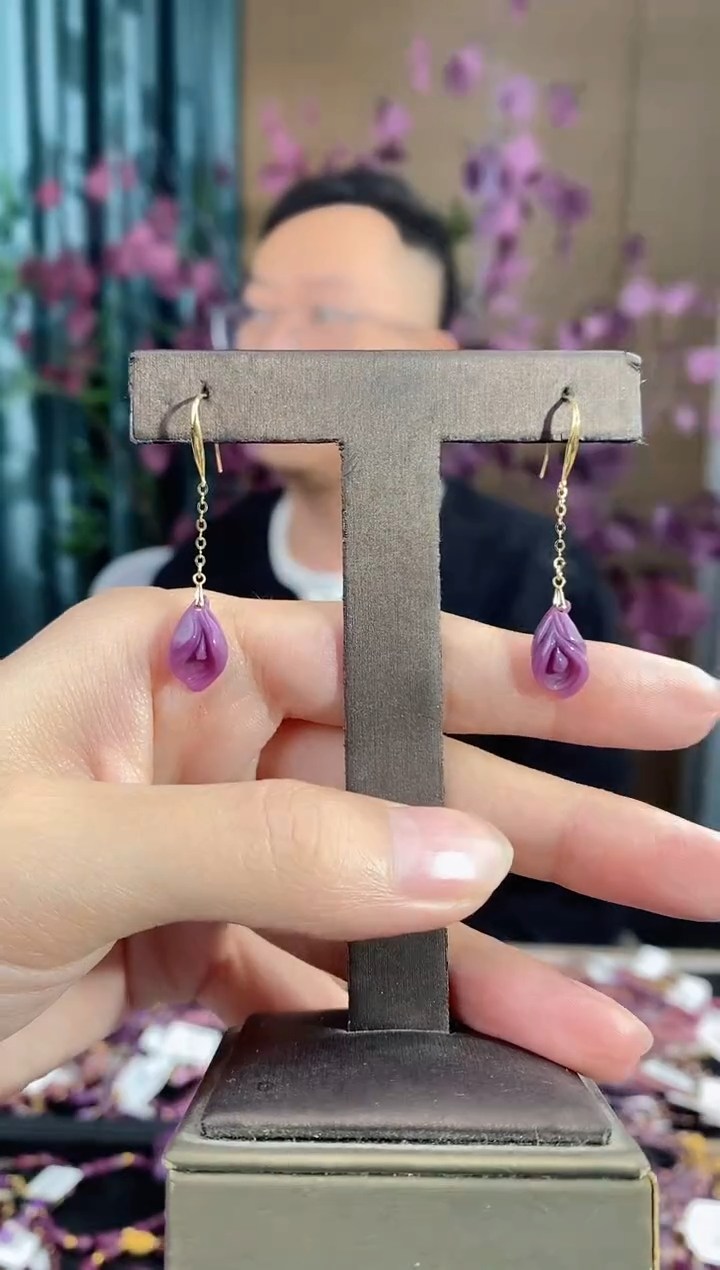 【闪购商品】苏纪石（舒俱来）耳坠18K金镶嵌939