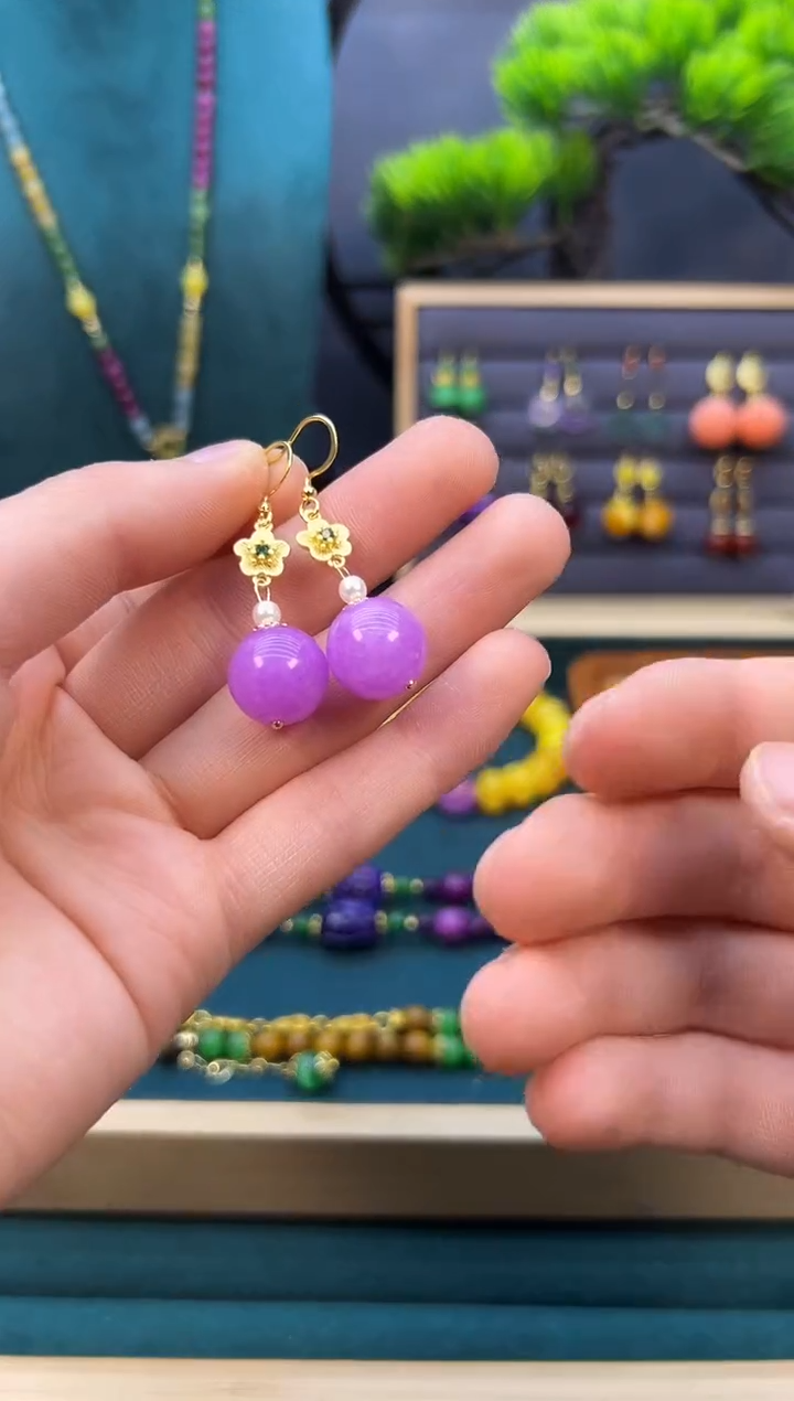 【闪购商品】翡翠耳饰14K金镶嵌EEEEEE