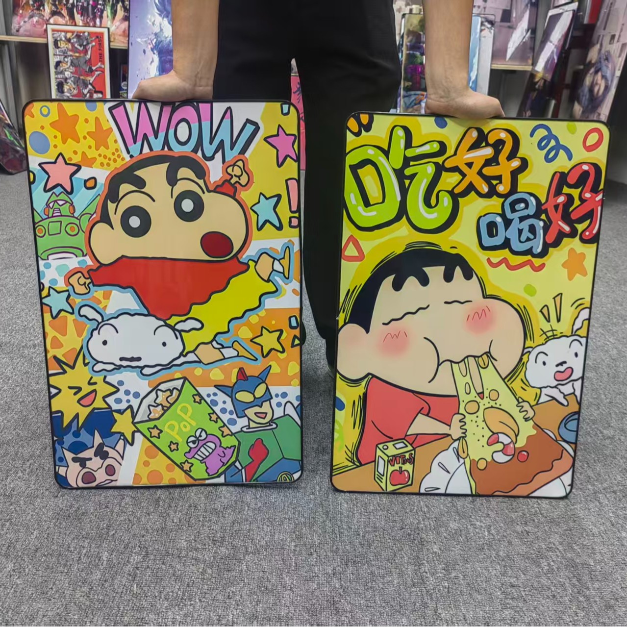 《蜡笔小新》吃好喝好+wow小新动漫装饰画电竞房30*40*2