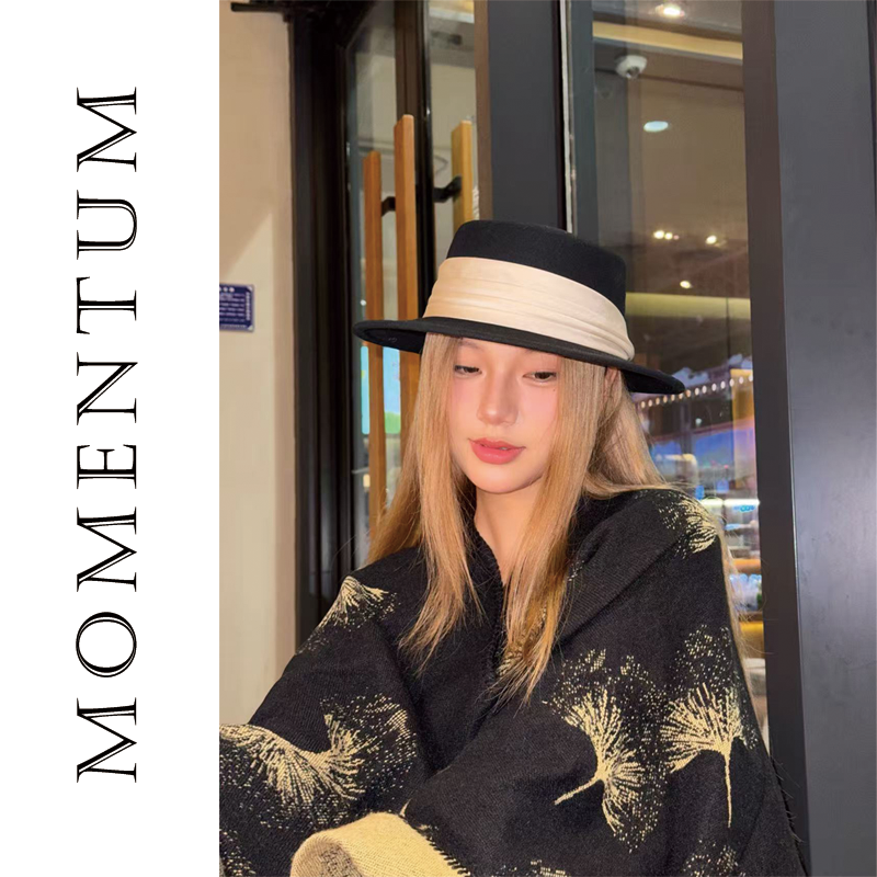 【时髦千金】100羊毛礼帽经典法式百搭礼帽女高端秋冬平顶帽