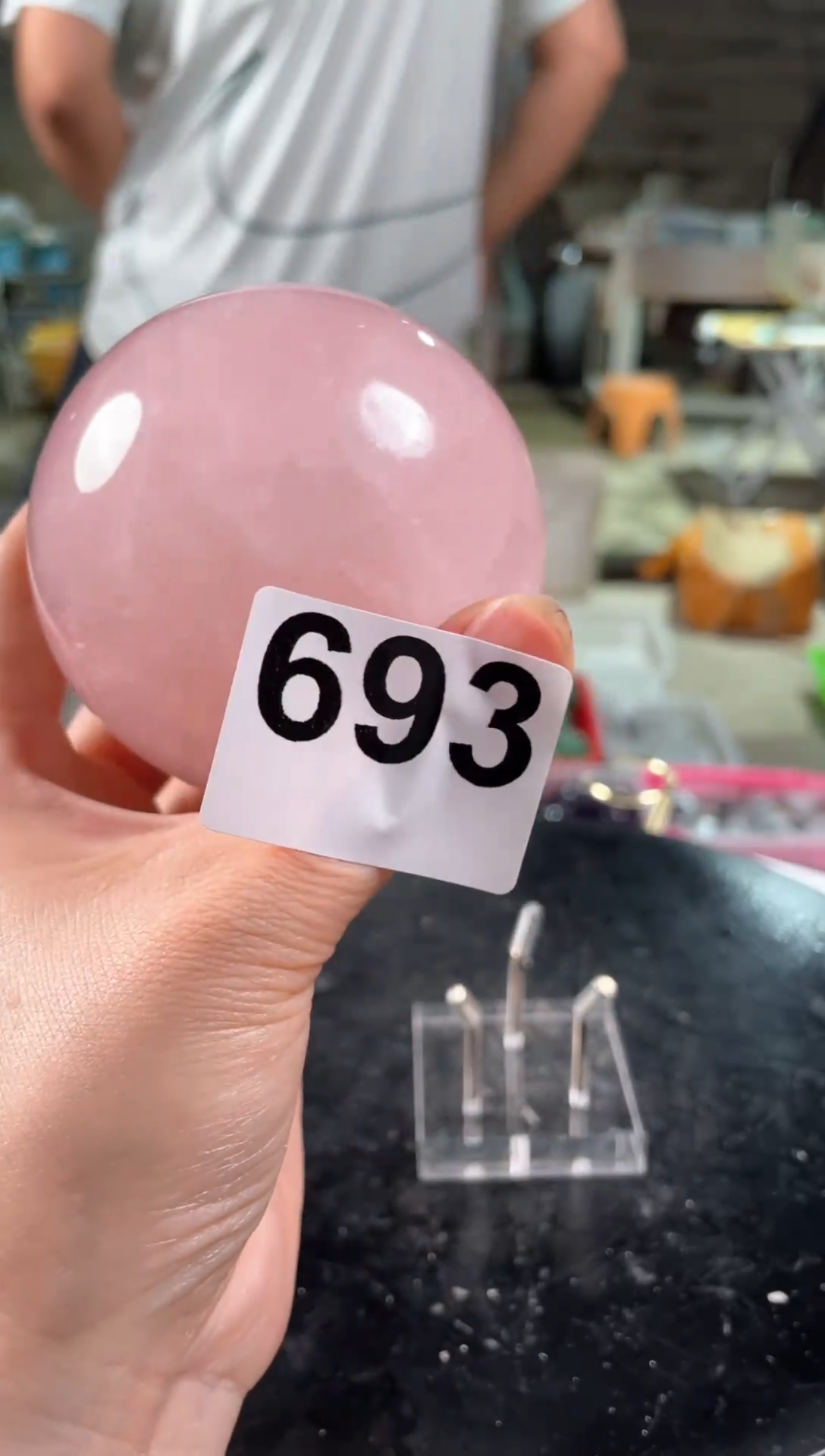 未镶嵌水晶大型摆件（非配饰）粉水晶球693  7.5-7.8