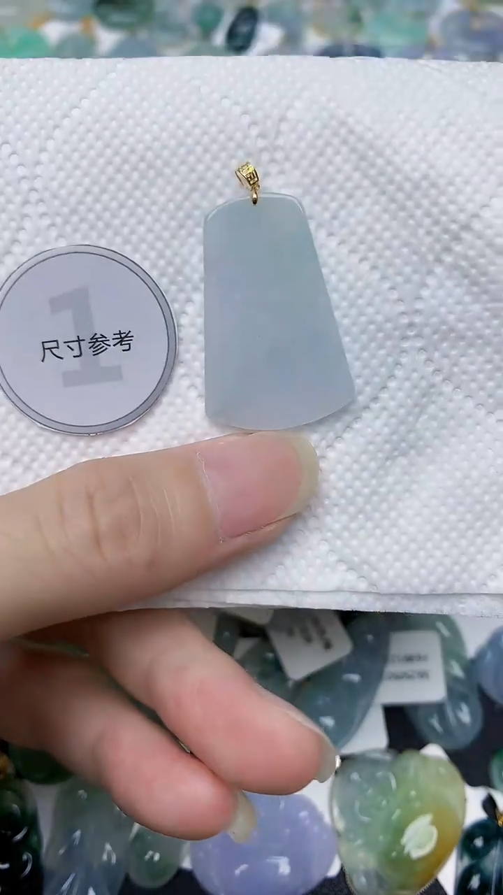 颈饰18K金镶嵌翡翠天然A货翡翠