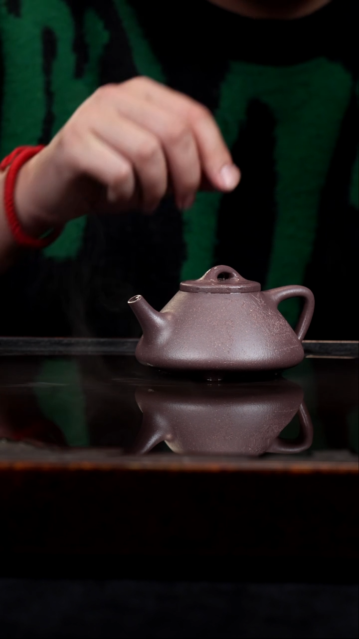 茶壶紫砂半手工明清风格紫泥子冶石瓢刻绘