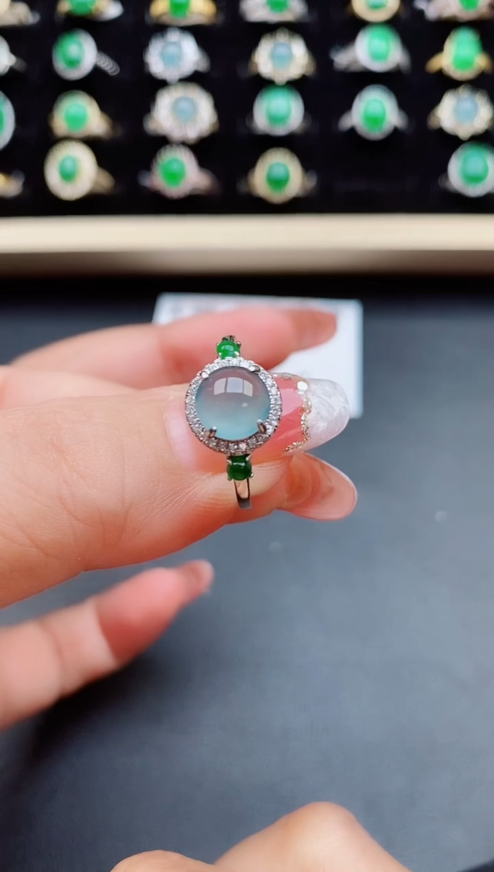 【闪购商品】翡翠戒指银S925镶嵌808005