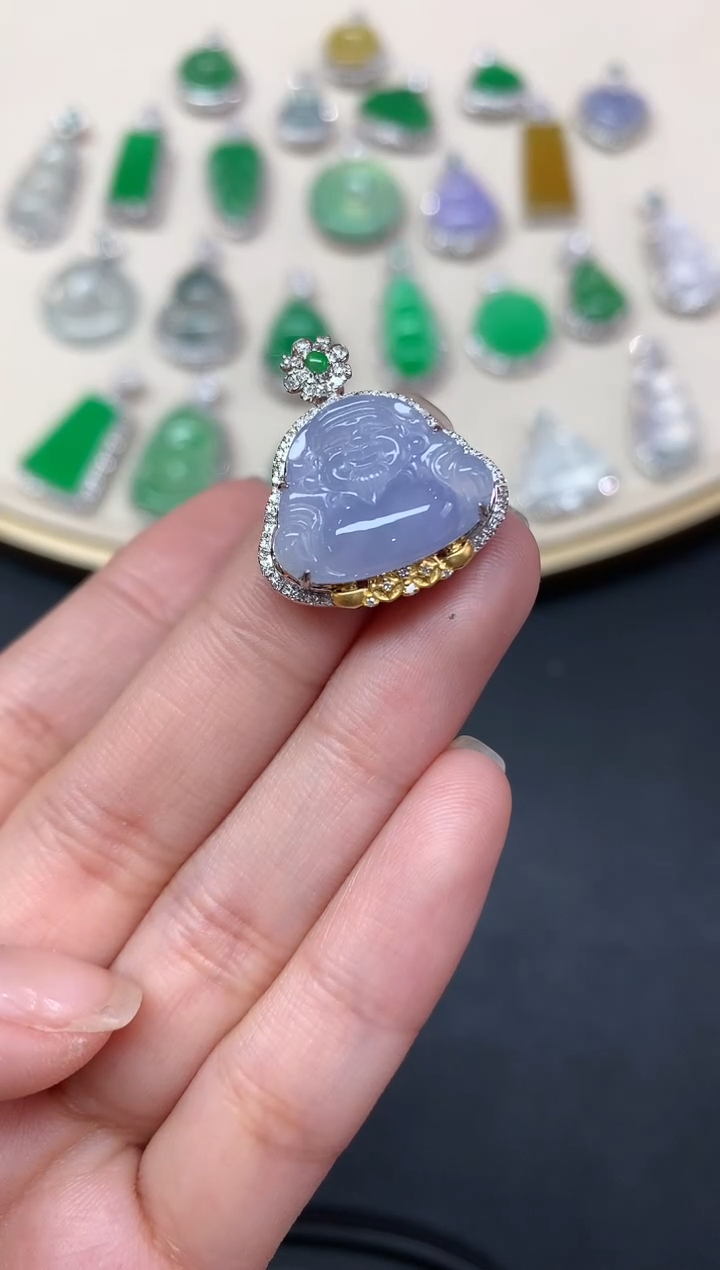 【闪购商品】翡翠吊坠(不含链)18K金镶嵌A212|5980