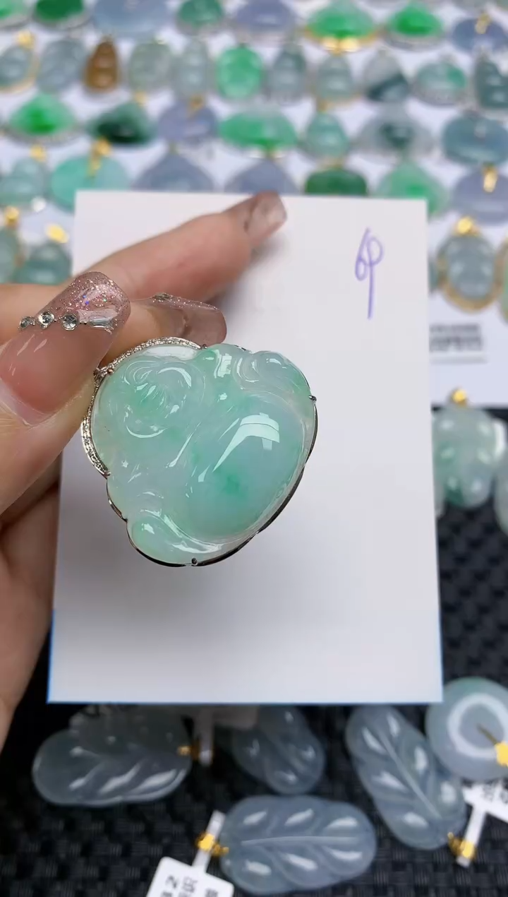 【闪购商品】翡翠颈饰18K金镶嵌天然A货翡翠 69