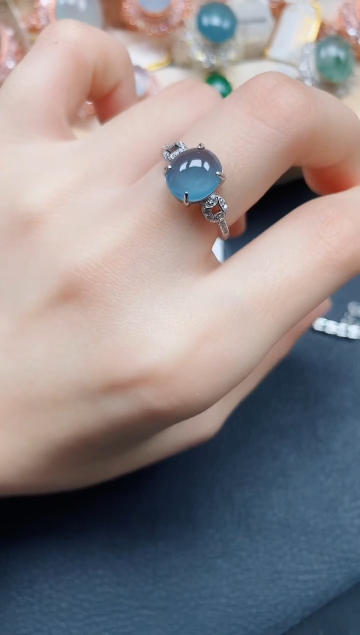【闪购商品】翡翠戒指银S925镶嵌翡翠