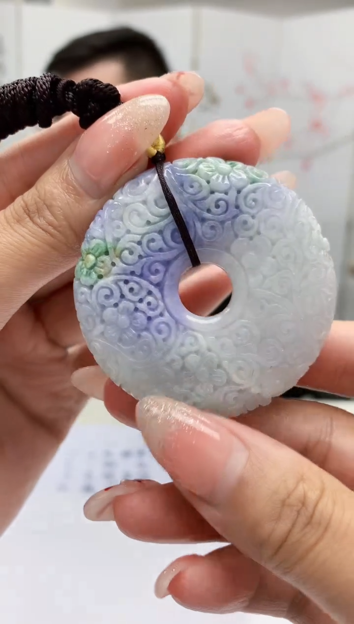 【闪购商品】定制翡翠未镶嵌5152MM-毛货挂件137