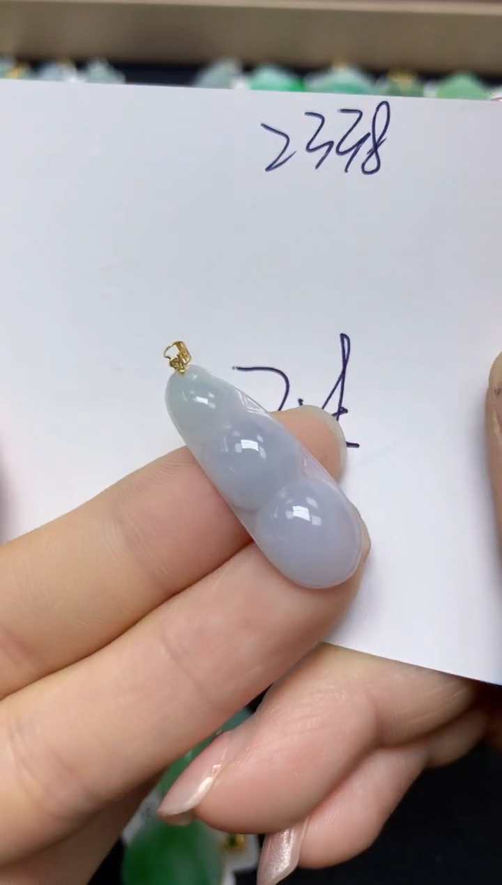 【闪购商品】翡翠挂件18K金镶嵌 天然翡翠A货