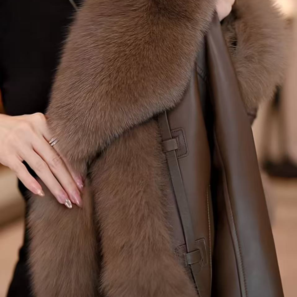 安然-2025新款时尚保暖大毛领羽绒服W55Q41859