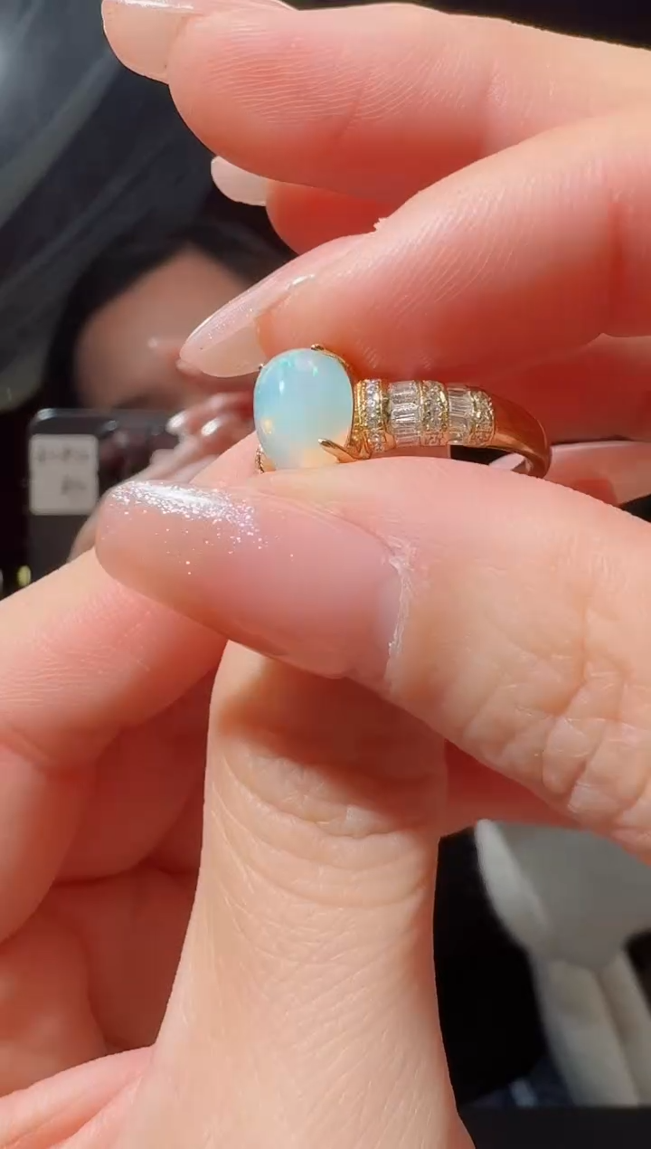 未镶嵌欧泊戒指天然欧泊戒指