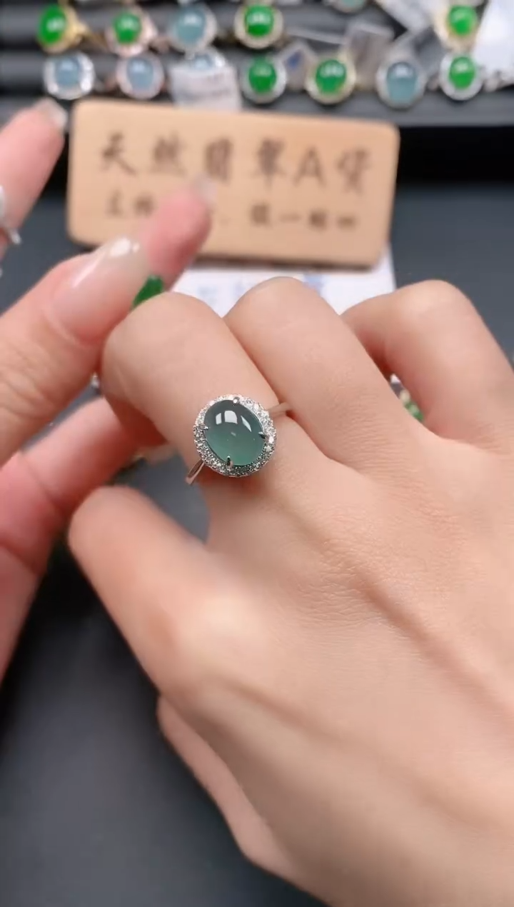 银S925镶嵌戒指翡翠111111