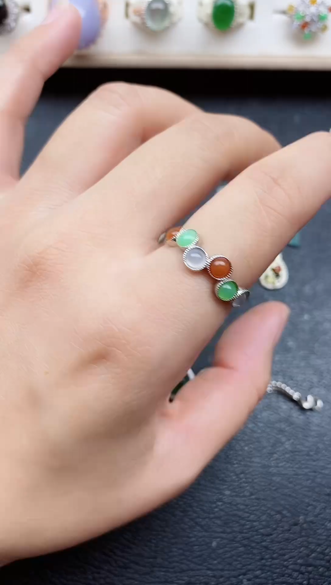 【闪购商品】翡翠戒指银S925镶嵌11111