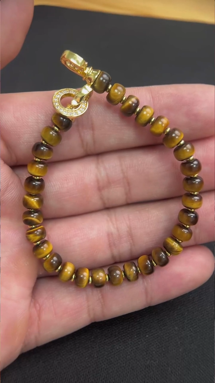 合金手串木变石卡6mm虎眼石手串