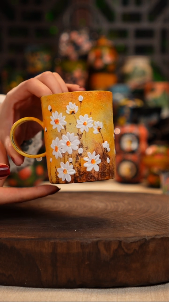  油画   釉下彩  杯子