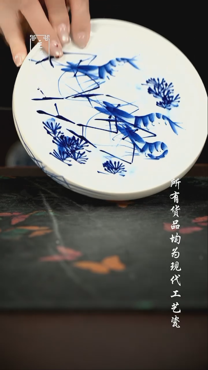 微瑕 福利手绘现代高温瓷 坡边壶承