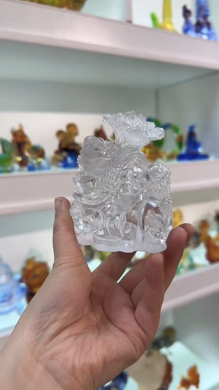 手工艺品琉璃白色多宝