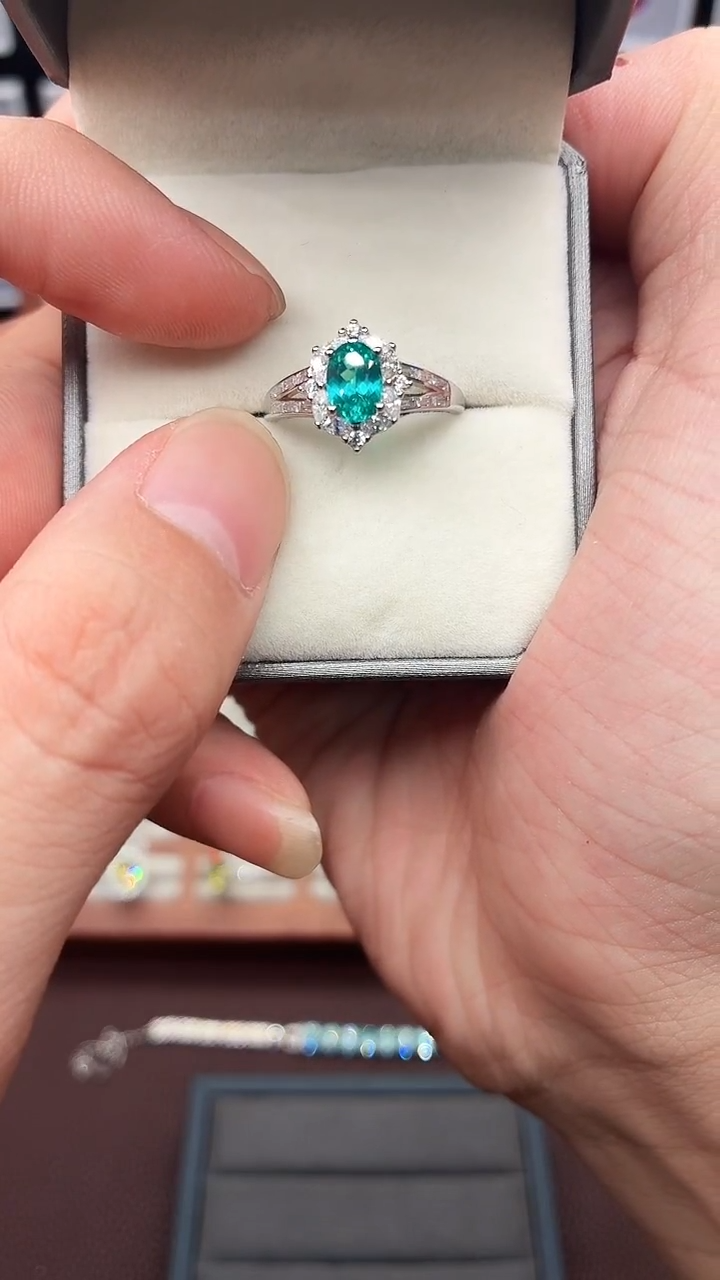 银S925镶嵌戒指碧玺00