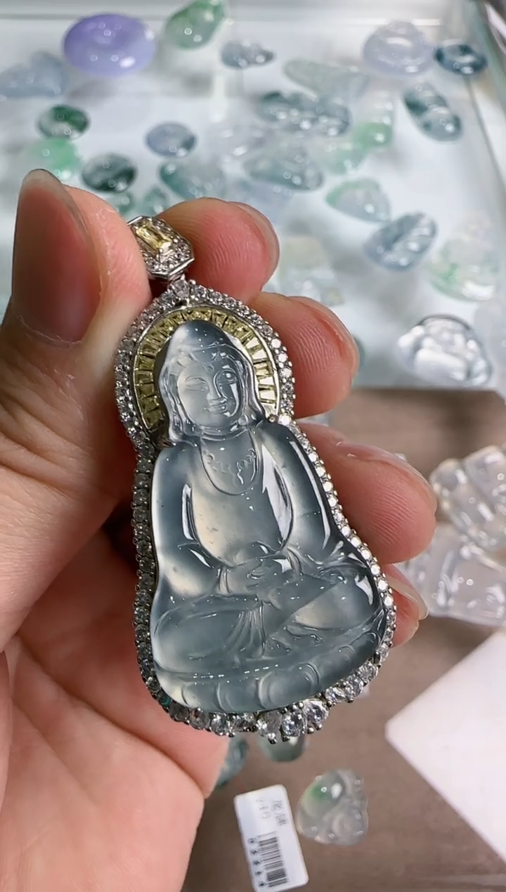 【闪购商品】翡翠吊坠(不含链)银S925镶嵌..多样性发货