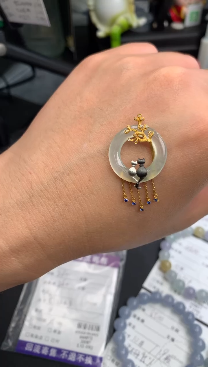 【闪购商品】定制翡翠18K金镶嵌模式推广期24小时鉴赏期