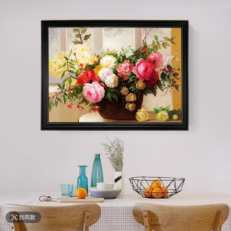 【缤纷花篮】2015美式餐厅画轻奢客厅 卧室走廊过道装饰画