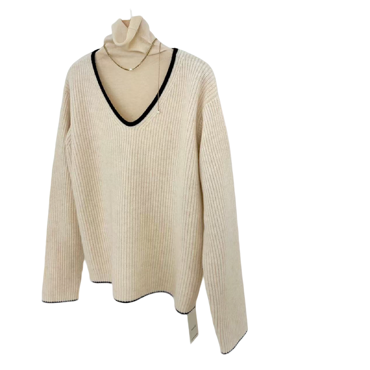 【布达佩斯绮巷】针织时尚女士高领秋冬领口撞色百搭休闲羊毛套头衫