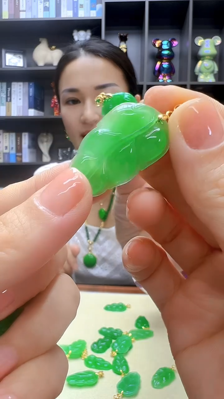 翡翠14K金镶嵌颈饰丹丹diy劲饰