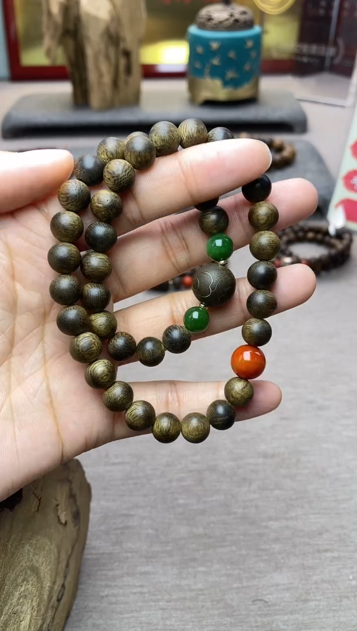 【闪购商品】沉香手串芽庄黄棋楠沉水老料0.8＋祥云1.2设计