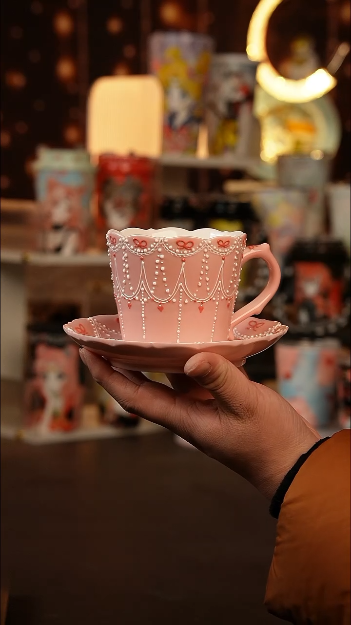 (玉泥）景德镇手工手绘文创陶瓷杯+碟