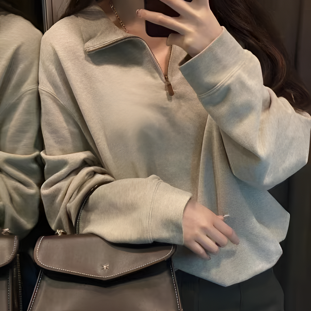 （9号专属）刺绣纯棉半拉链卫衣（男女同款）