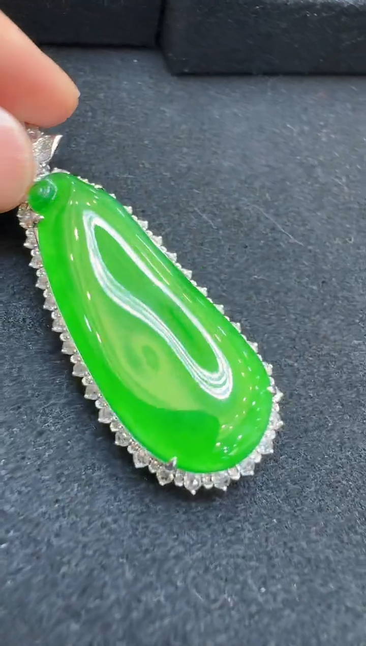 翡翠18K金镶嵌吊坠(不含链)多样性团购发一件