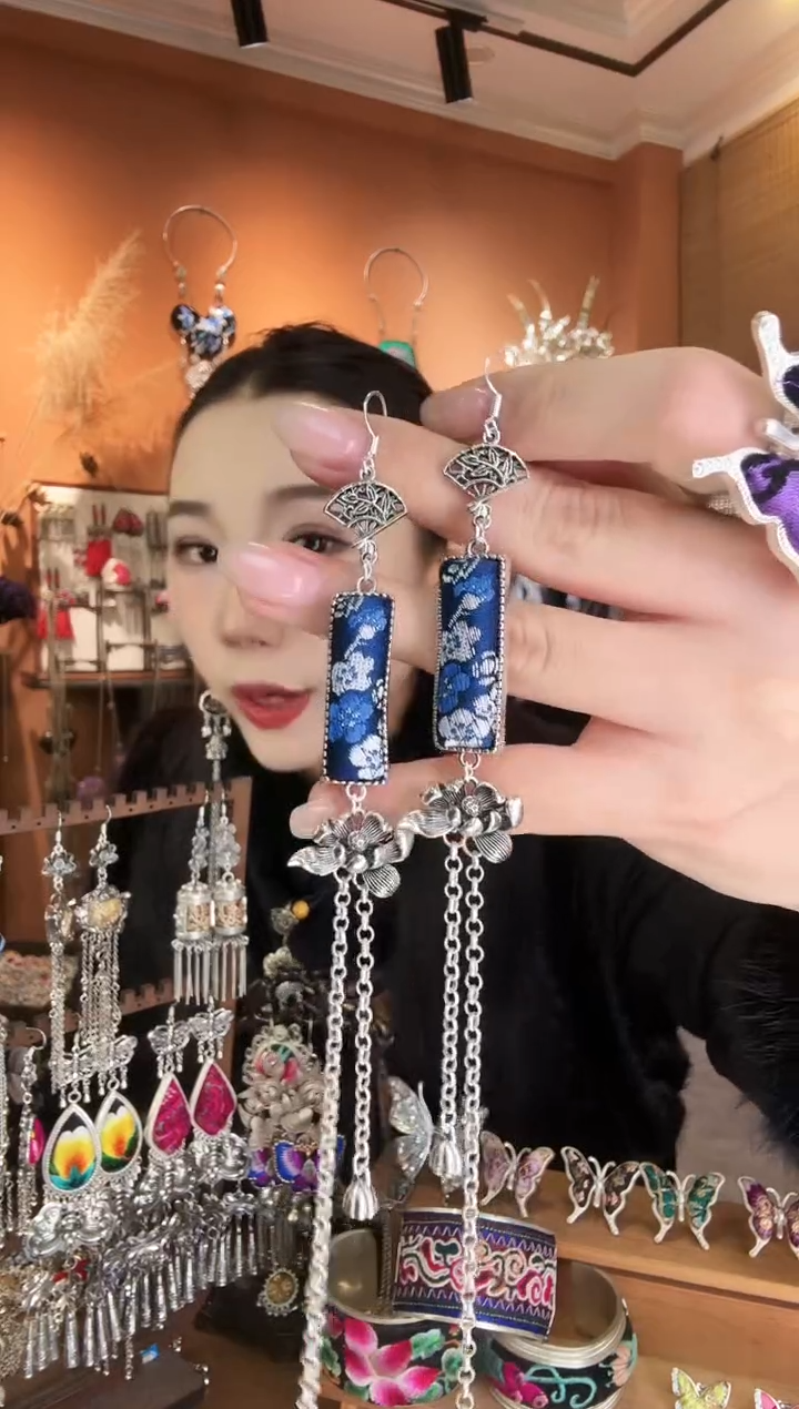 刺绣纯手工民族风耳环