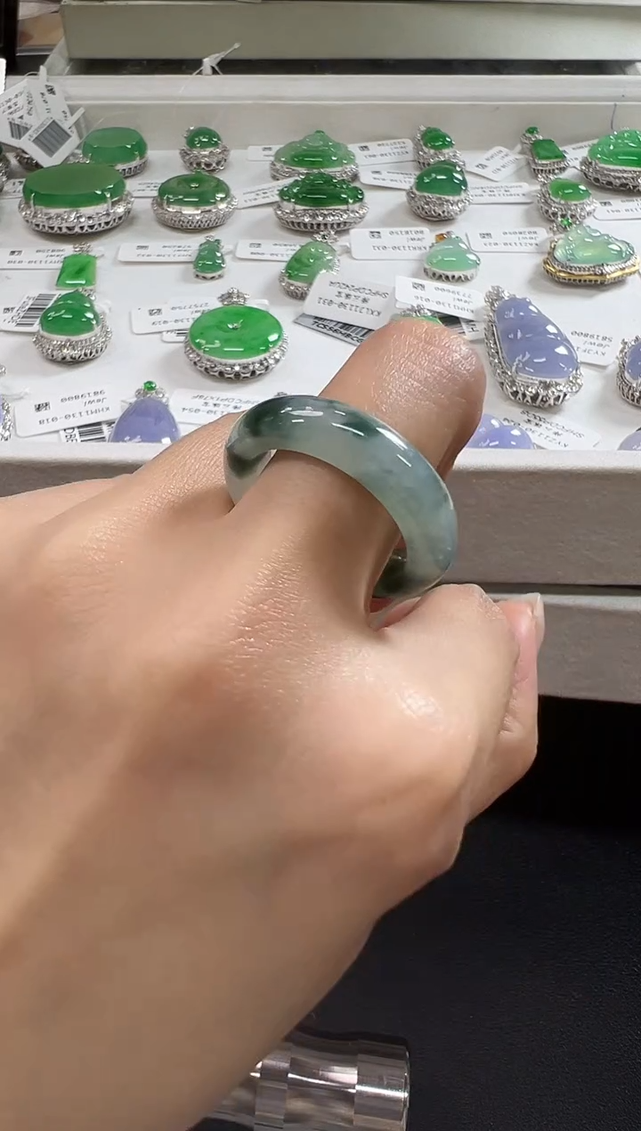 未镶嵌戒圈翡翠KHY1130-007 圈口18