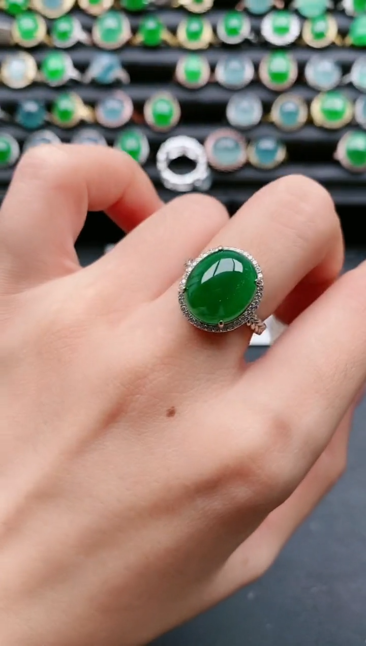 【闪购商品】翡翠戒指银S925镶嵌111111111111
